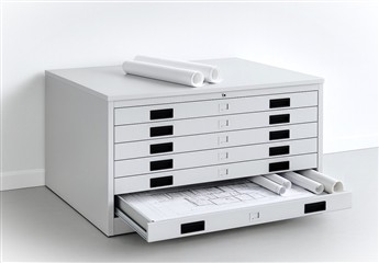 Planschrank DIN A1 Schubladen Innenansicht